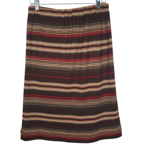 Lauren Ralph Lauren Multicolor Striped Midi Skirt. Linen/Cotton Knit. LG - Picture 5 of 6